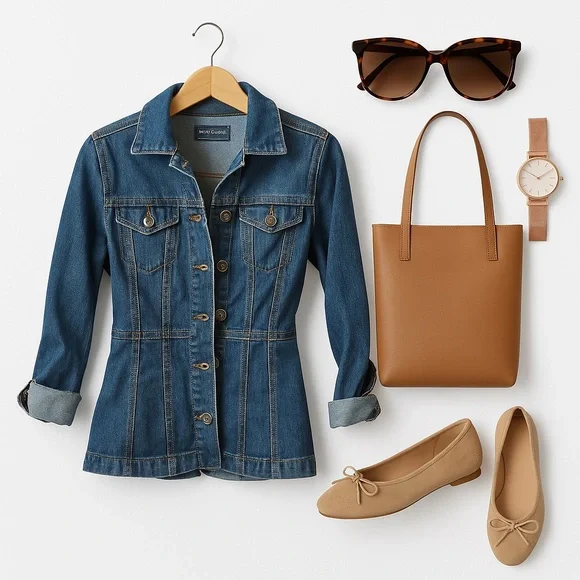 Women's Blue Denim Jacket - Picture 1 of 7